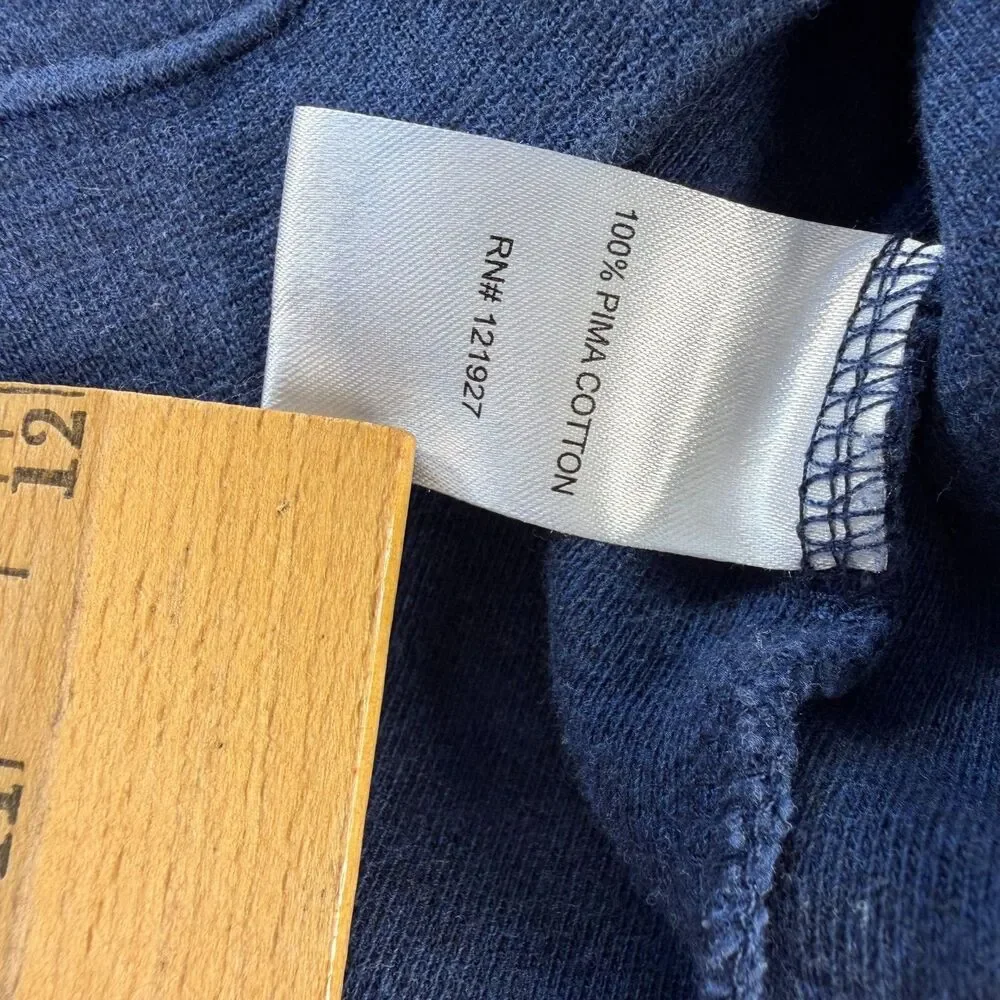 johnnie-O Boys Size 6 1/4 Zip Pullover Navy Blue 100% Pima Cotton